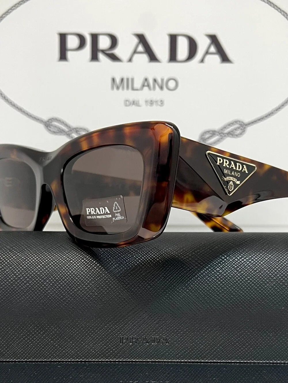 PRADA Milano SPR 13Z-F Tortoise Brown Sunglasses